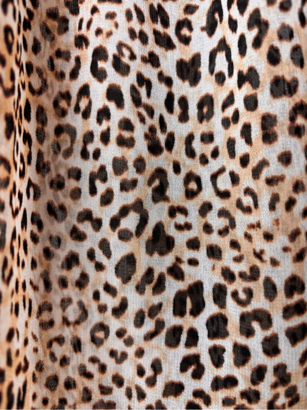 Chico's Leopard Print Ruffle Sleeve Blouse Size M Boho Chic Animal Print Top